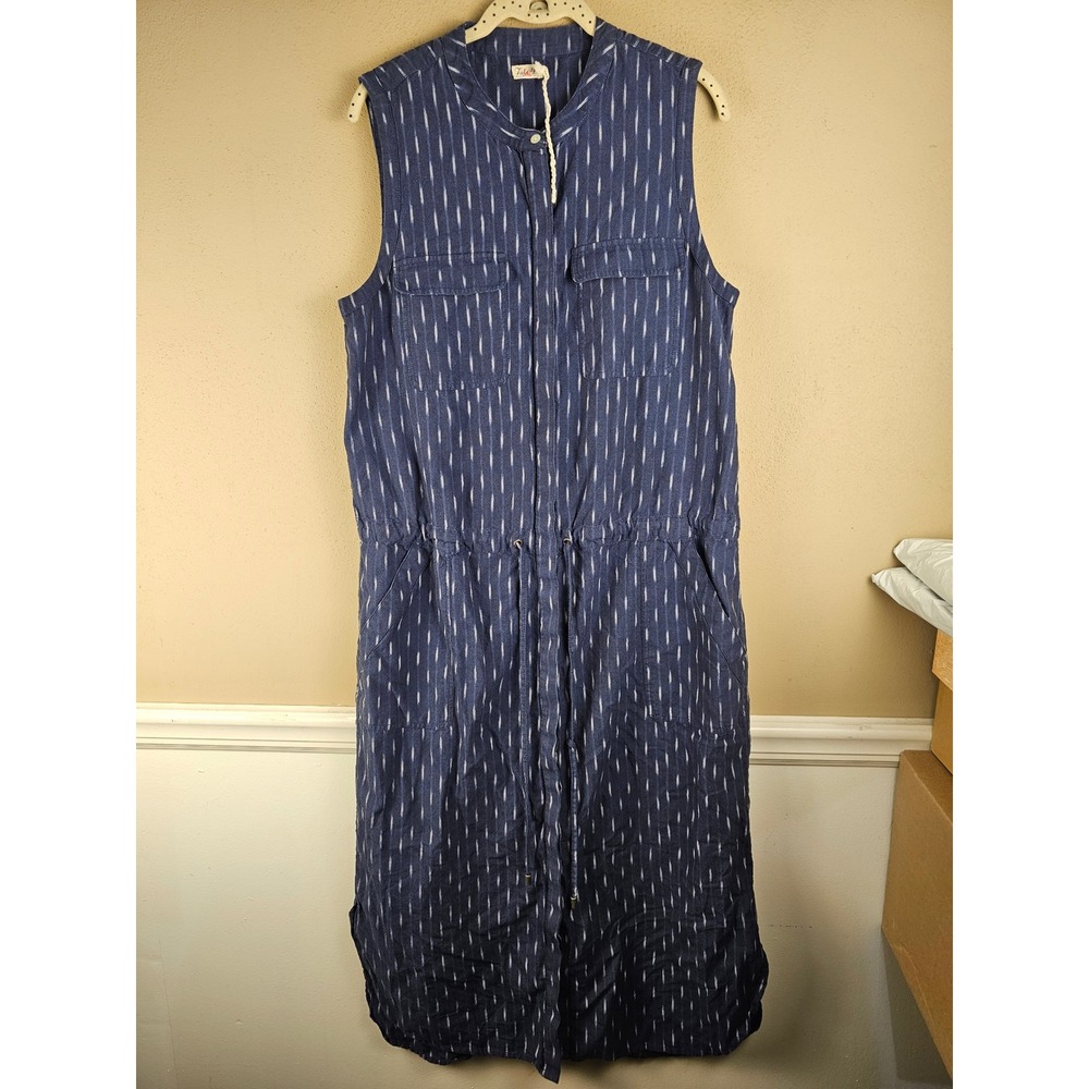 NWOT Faherty Womens Midnight Ikat Saylor Dress Large